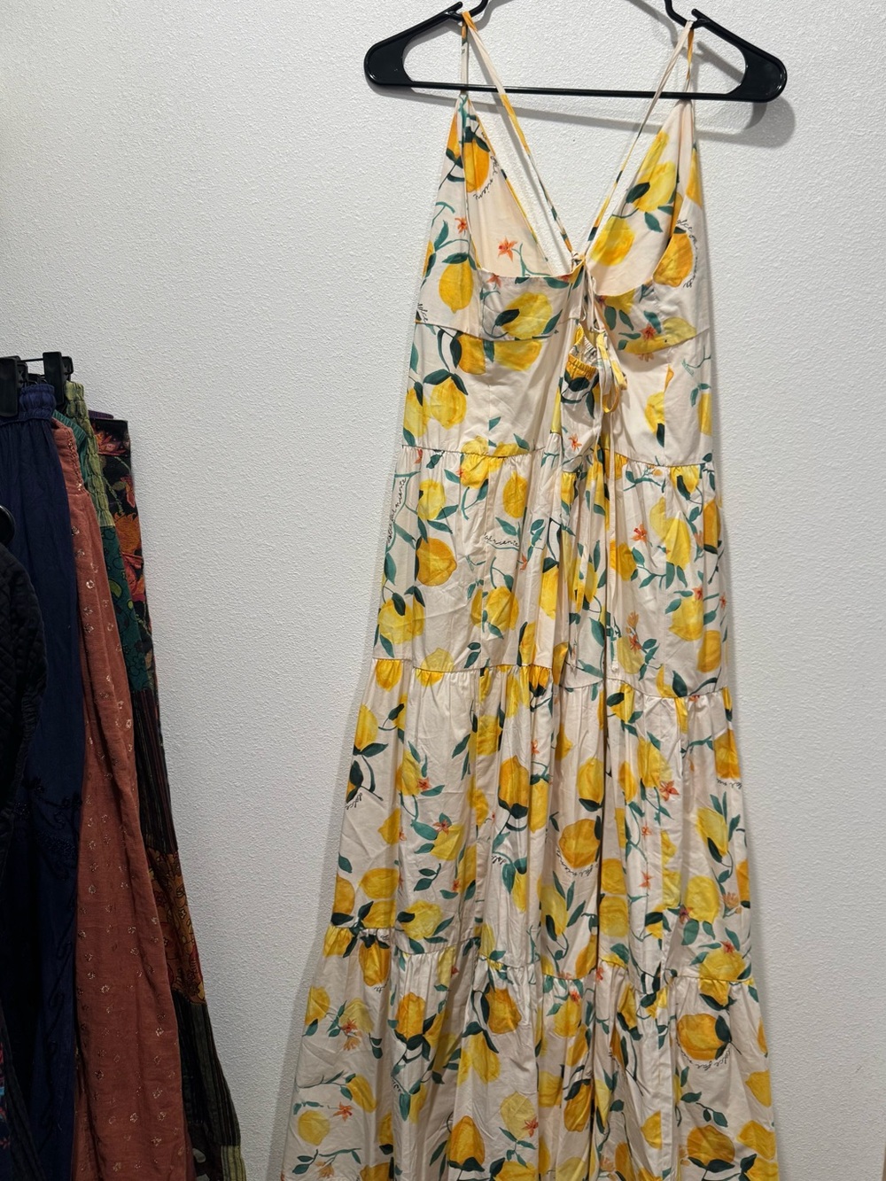 H&M Dolce Far Niente Lemon Tiered Maxi Dress XL - Picture 8 of 8